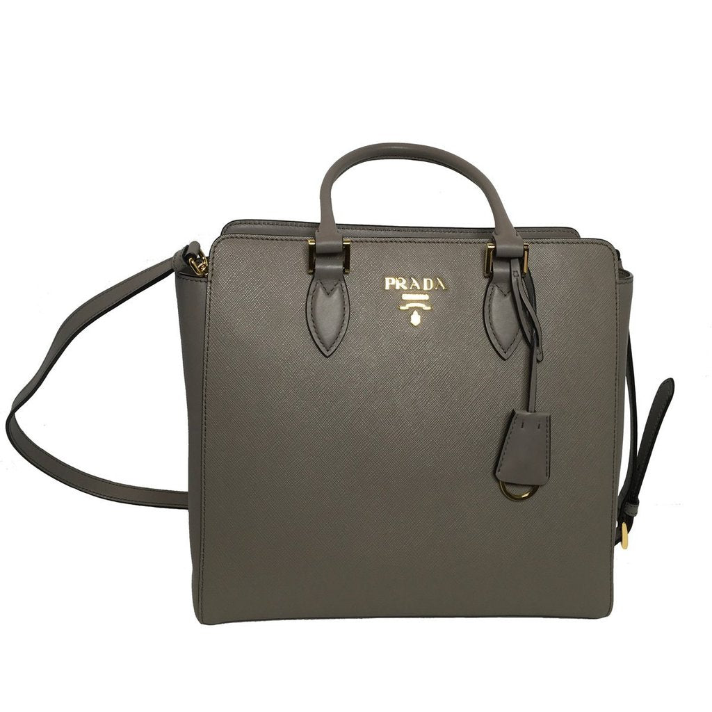 PRADA Women's Gray Saffiano Handbag, PR1560
