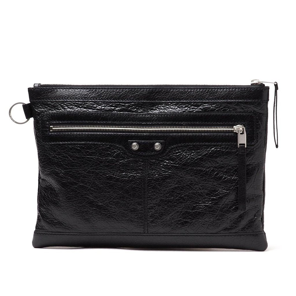 BALENCIAGA Leather Medium Clutch Bag, BA1010