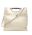 GUCCI Bamboo Daily Leather Tote Handbag (Off-White), GU1280