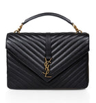 YSL SAINT LAURENT Women's Black Large Classic College Monogramme Handbag, YSL1370