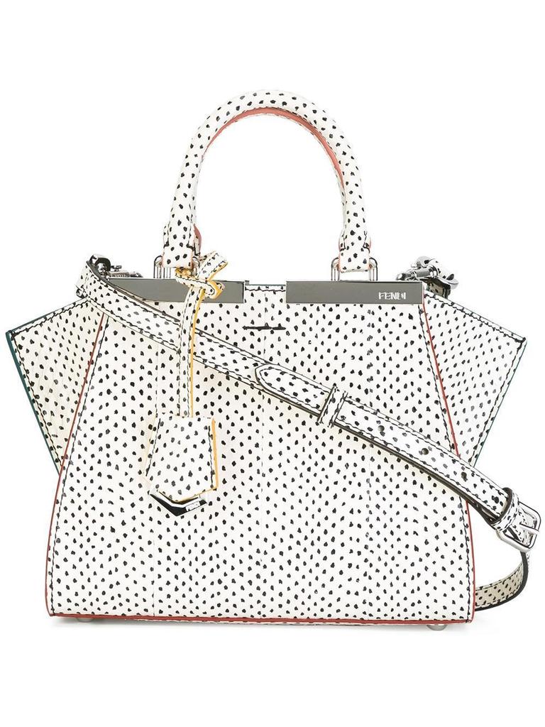 FENDI Small Shopping Bag 2Jours Snake Leather Top Handle Satchel Shoulder Bag, FE1130