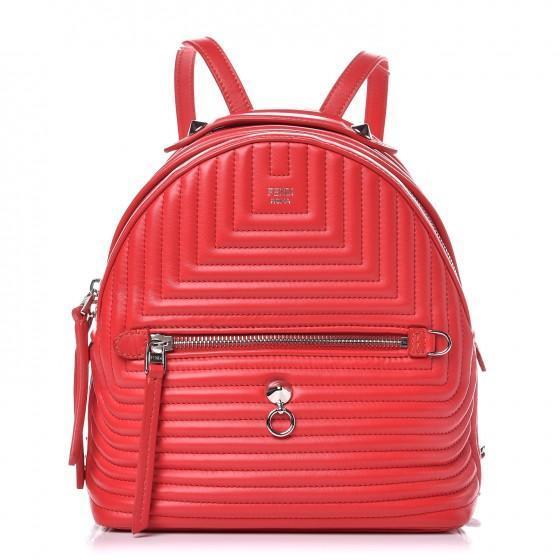 FENDI Calf Skin Red Unisex Leather Quilted Backpack Handbag, FE1030 – My Fashion Image