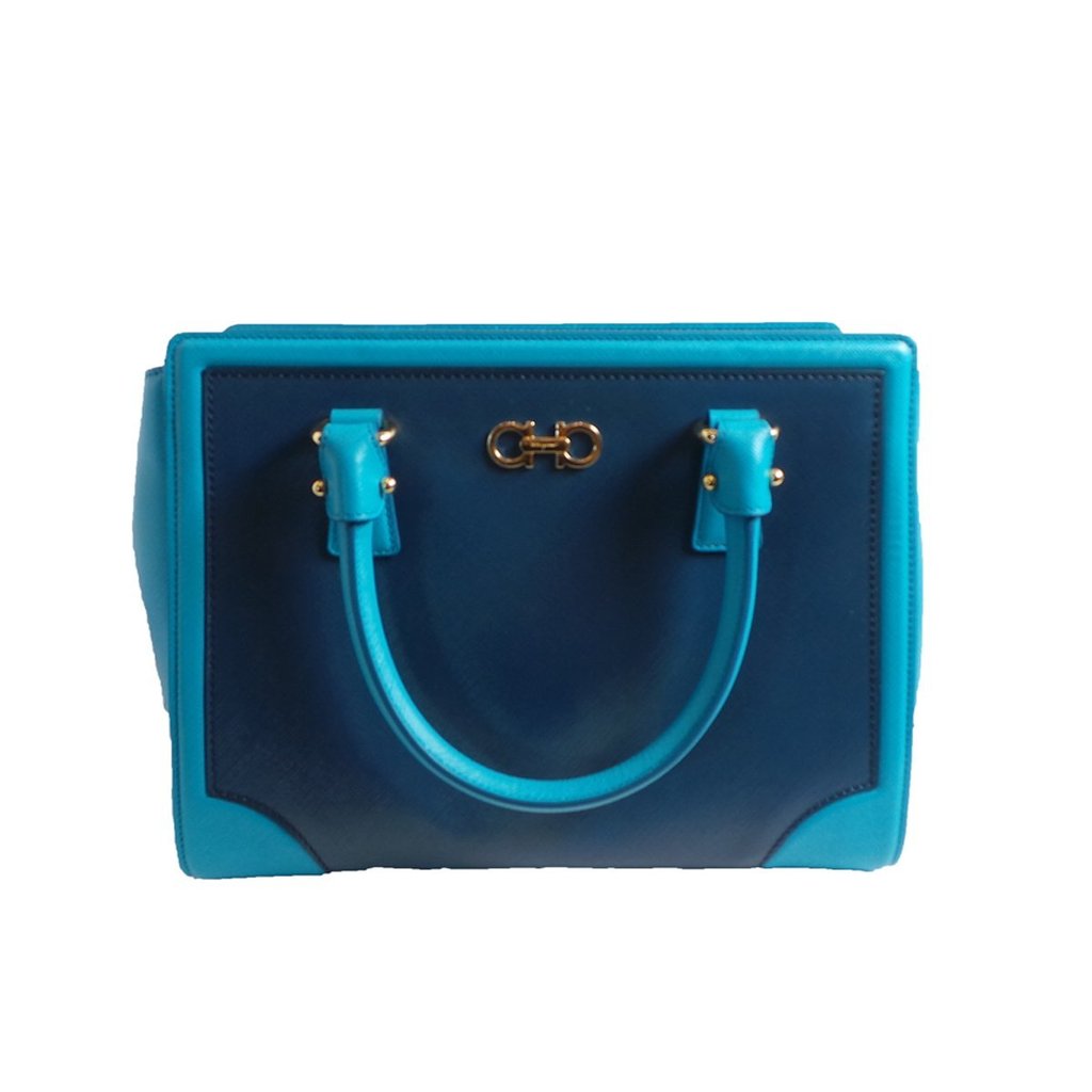 FERRAGAMO Beky Women's Pacific Blue Satchel Handbag, FR1010