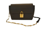 TOM FORD Leonica Padlock Mini Satchel Handbag Graphite Leather, TF1040