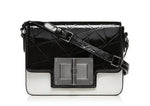 TOM FORD Women's Large Natalia Day Bag White/ Black Chalk Handbag, TF1030